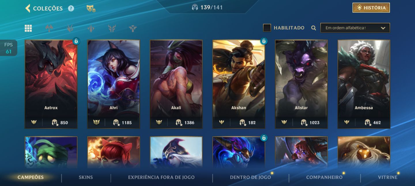 Conta LOL avançada, +100 skin, quase todos personagem