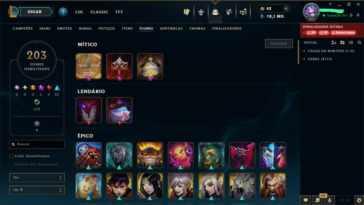 CONTA DE LEAGUE OF LEGENDS À VENDA !!!!