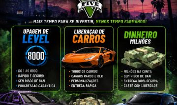 Upagem GTA v online level, dinheiro, carros, e todas as conquistas.