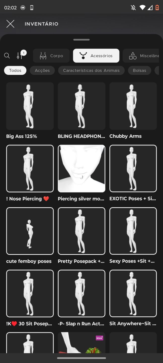 CONTA IMVU BASTANTE ITENS COM AGE E COM ALGUM SEGUIDORES
