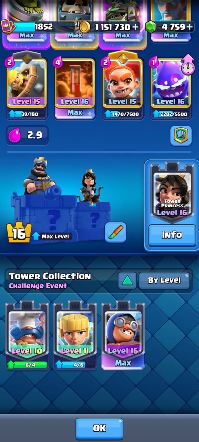 Conta Clash Royale, 14k troféus + evoluções e heróis e cartas nível max 16