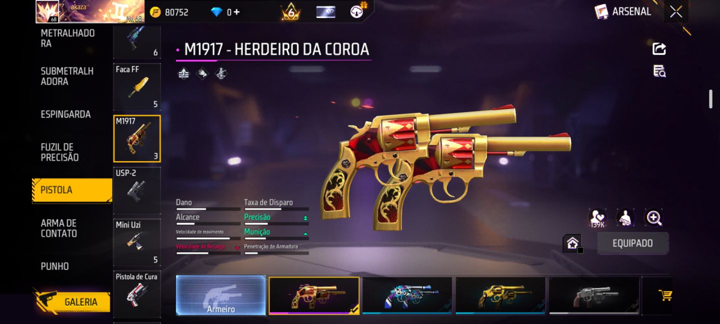 Conta lendária free fire