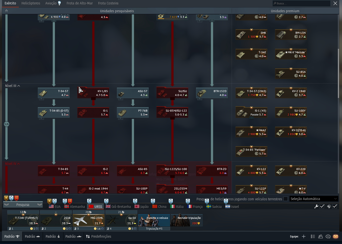 CONTA WARTHUNDER TOP TIER USA(PREMIUM E ARVORE AVIAÇÃO) E USRR - NEGOCIAVEL