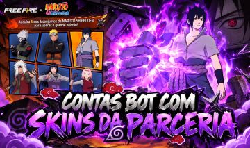 CONTAS BOT FF | SKINS DA PARCERIA NARUTO SHIPPUDEN