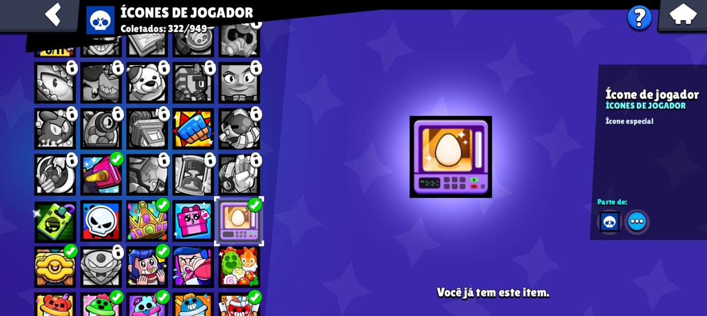 Conta de brawl stars de 2021 com diversos itens