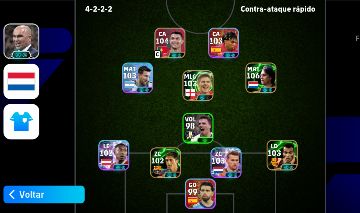 Conta efootball com CR7 do pack, Cruyff e muito mais.