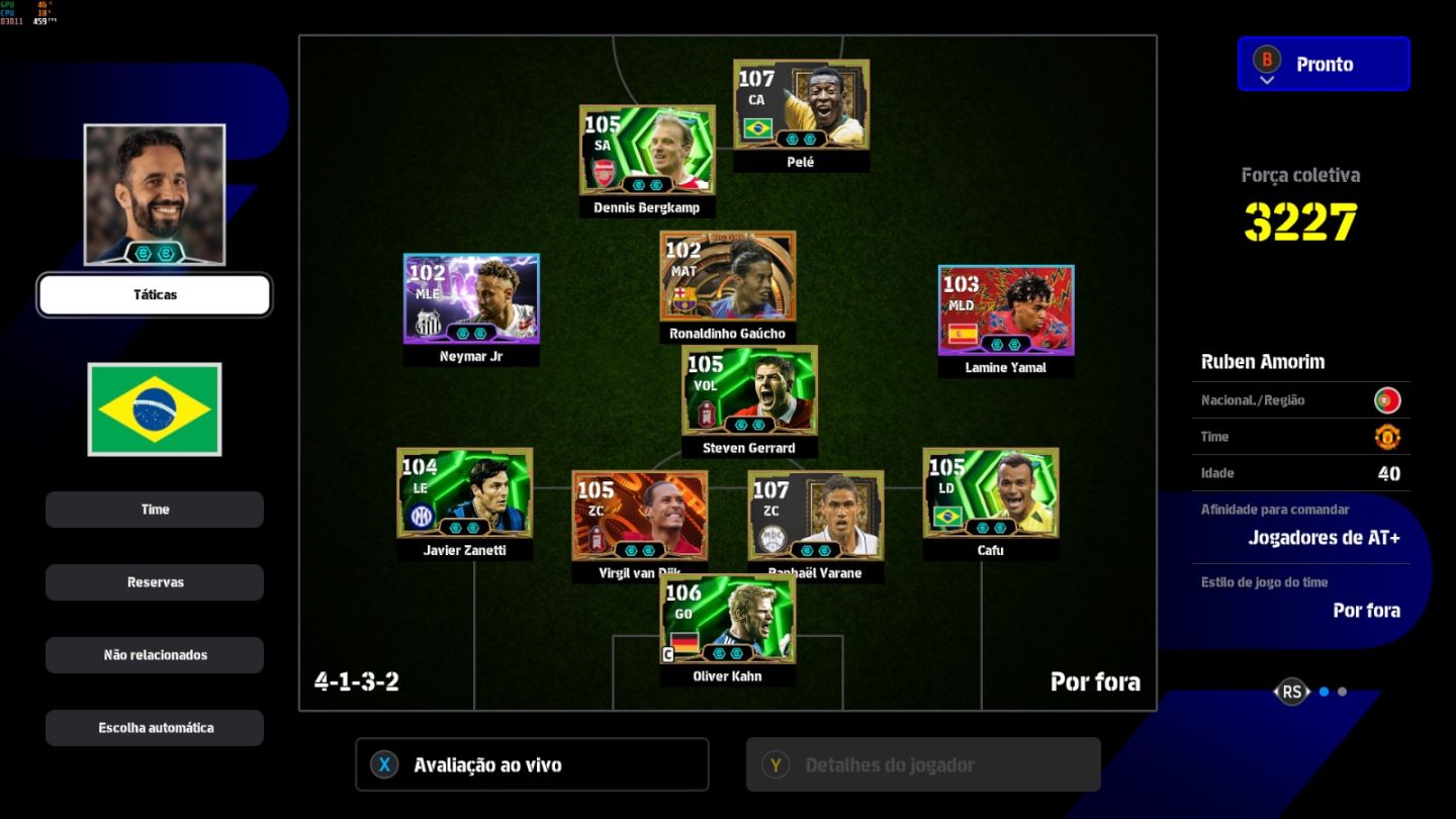 Conta PC Steam Pelé 108, Varane 107, Van Dick 105, Kahn 106, Bergkamp 105 e CIA