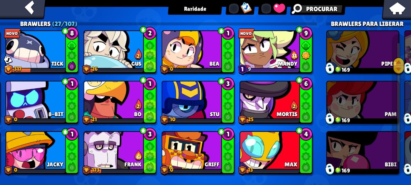 Conta de Brawl Stars com 22k de Blings