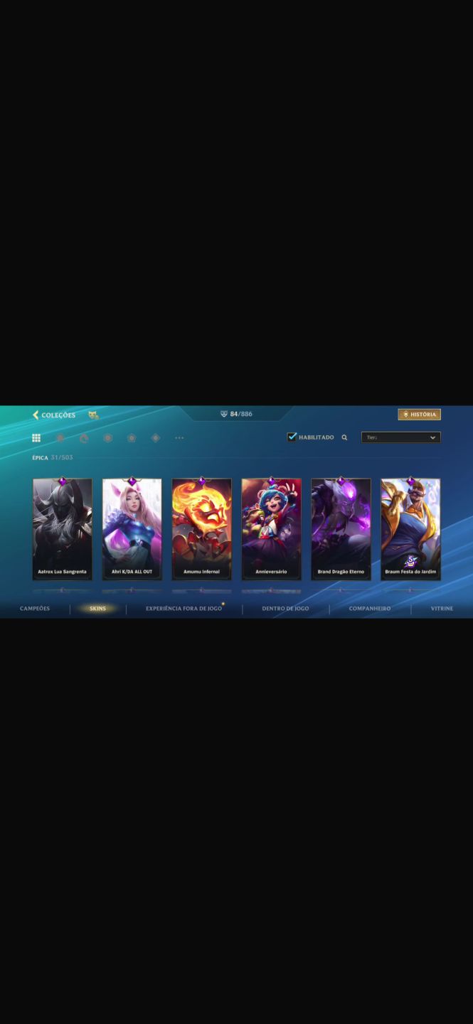 Conta Wild Rift Nível 157 com 84 Skins