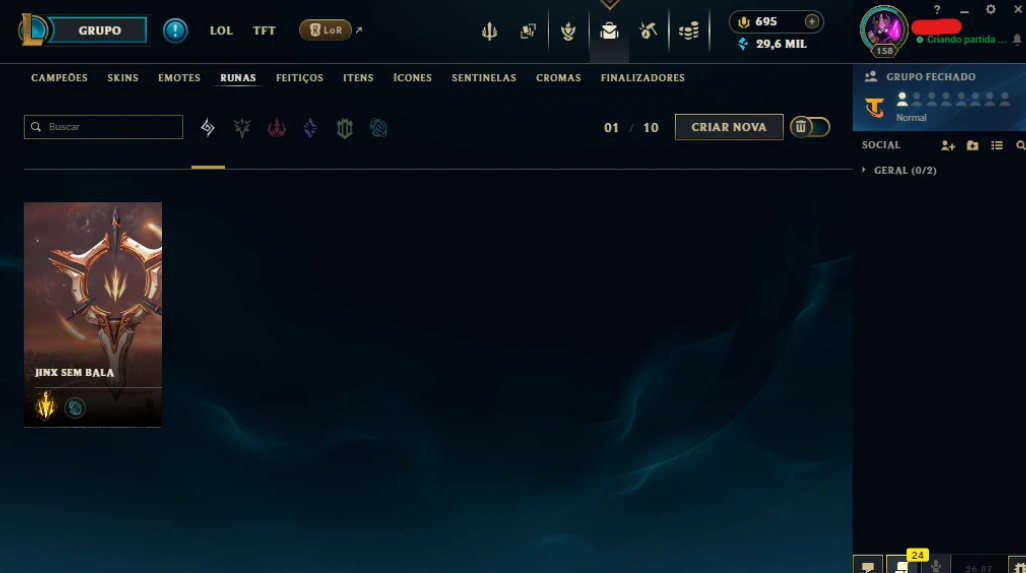 CONTA ESMERALDA III MMR DIAMANTE E MESTRE 1740 SKINS COM 4615 CROMAS E 10 PR