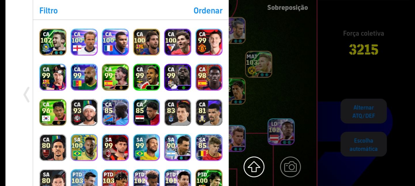 Conta efootbal 3215 com bale 106, ronaldinho 104 e muito mais (Valor negociável)