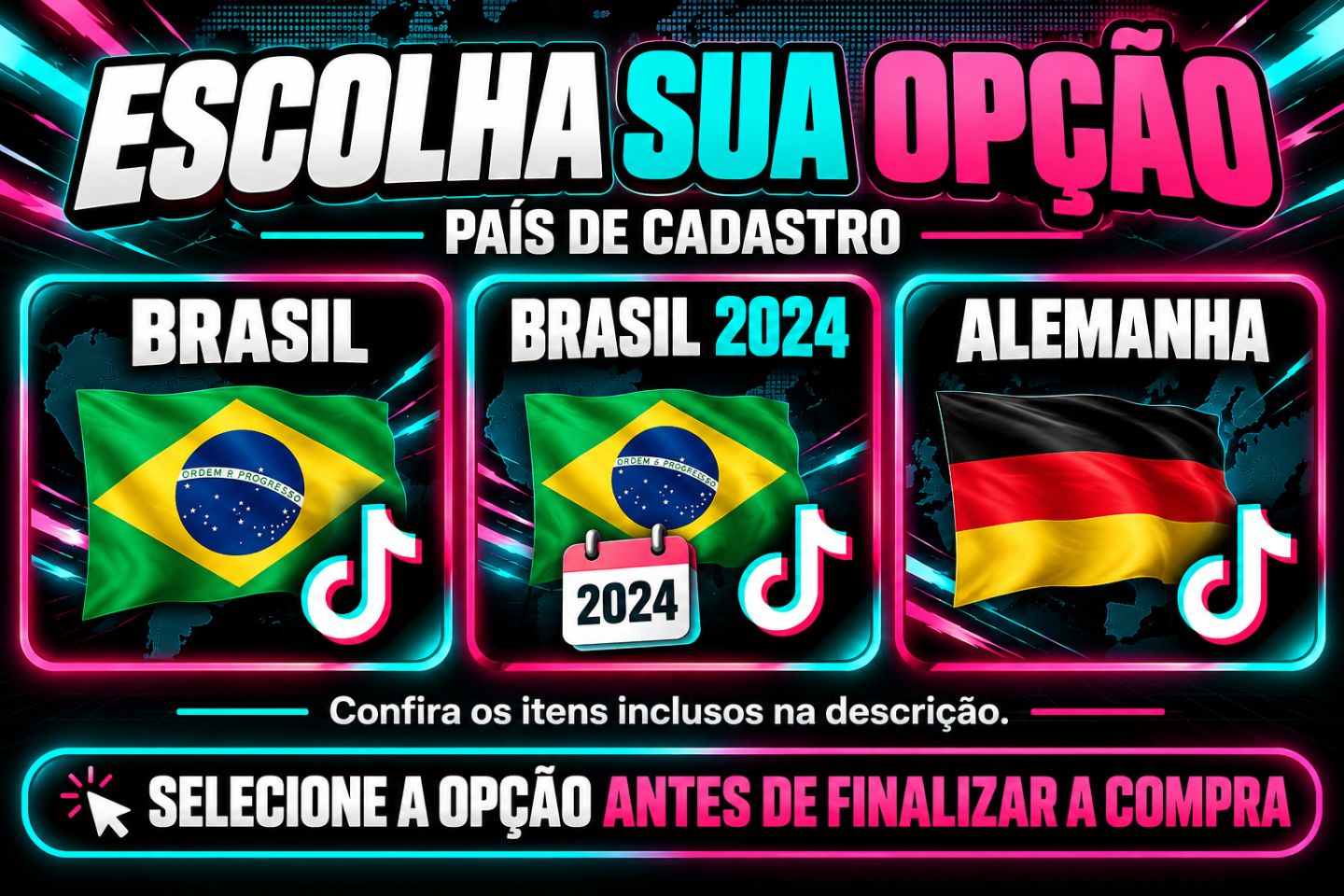 Contas TikTok | Brasil e Alemanha | Confira as Opções