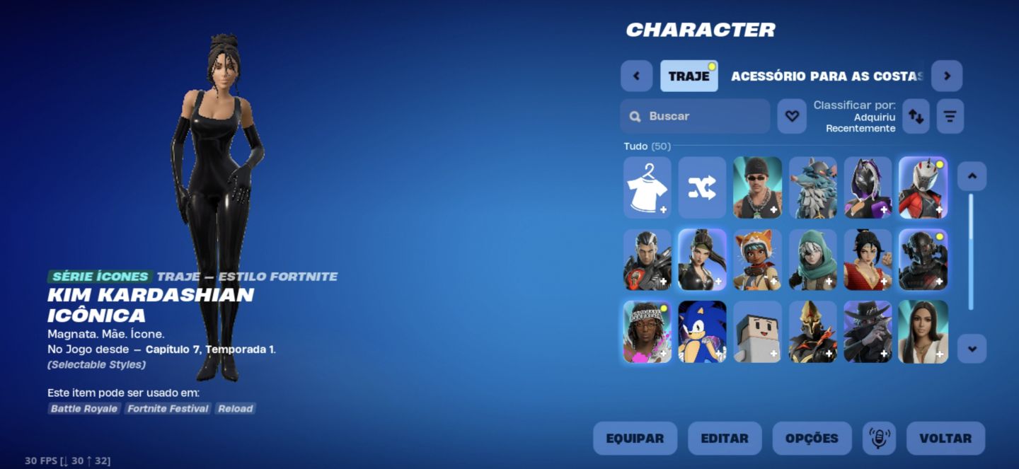 CONTA FORTNITE FULL ACESSO / KIM KARDASHIAN E MUITO MAIS!
