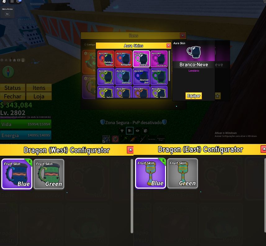 Conta de Blox Fruits Full com Dragon, Portal e Buddha Perm, Gamepass e raças v4