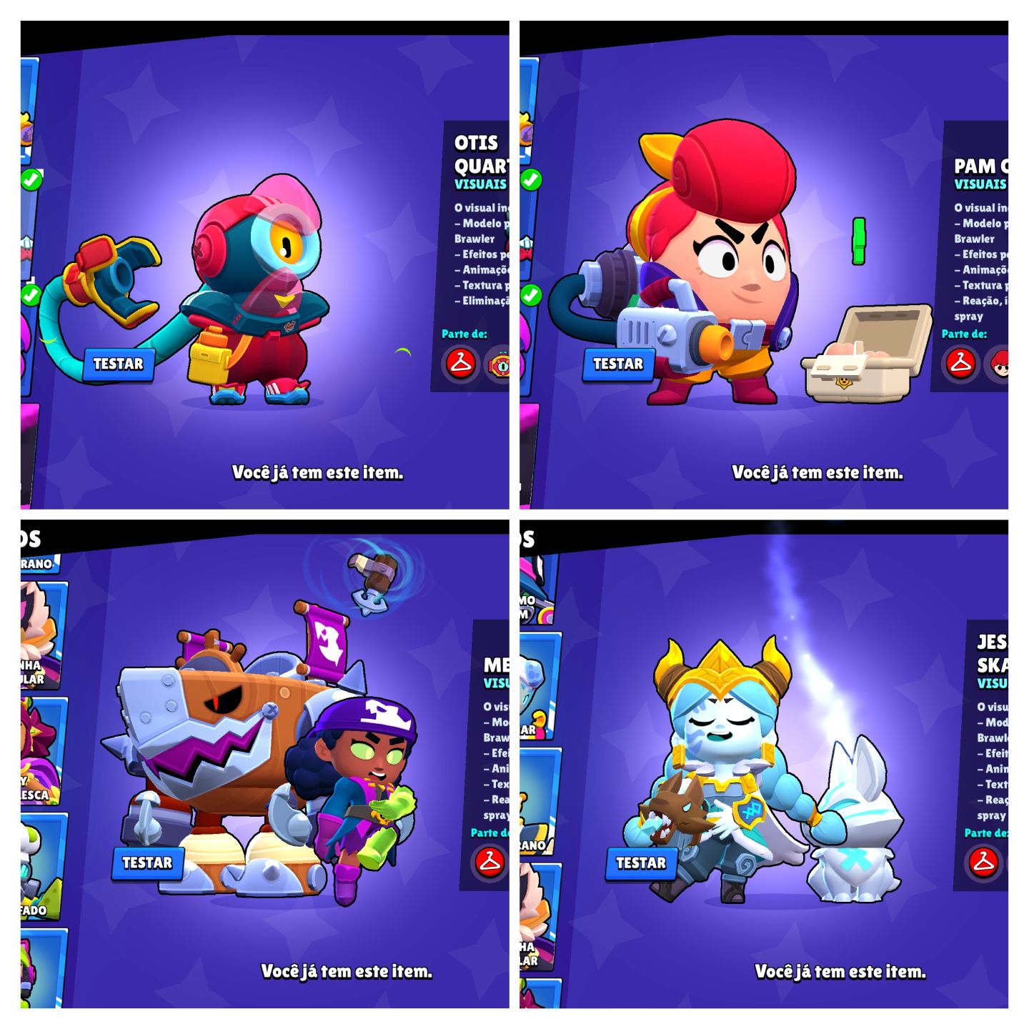 CONTA BRAW 46K |FAMA SATURNIANA 3 -107 BRAWLERS MAIS DE 270 SKINS E 10 PASS PLUS