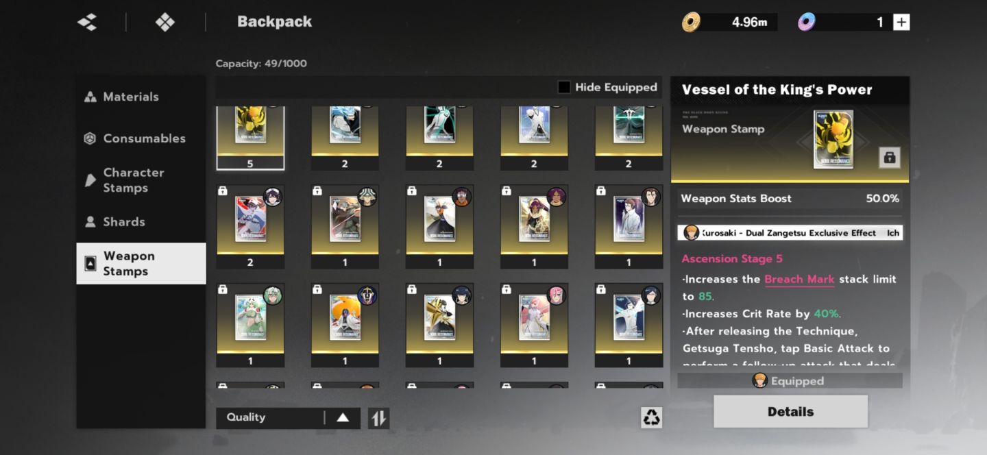 Bleach soul resonance conta end game