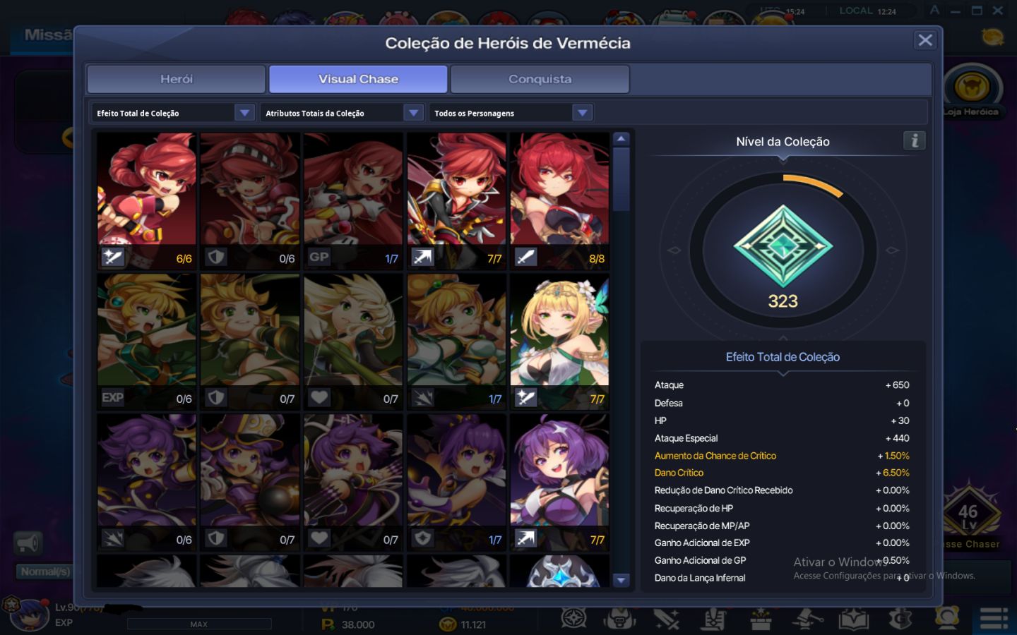 Conta CLV 778 | Zero 8,1KK | 21 personagens 1KK+ 4 800k+ | Maioria com SR