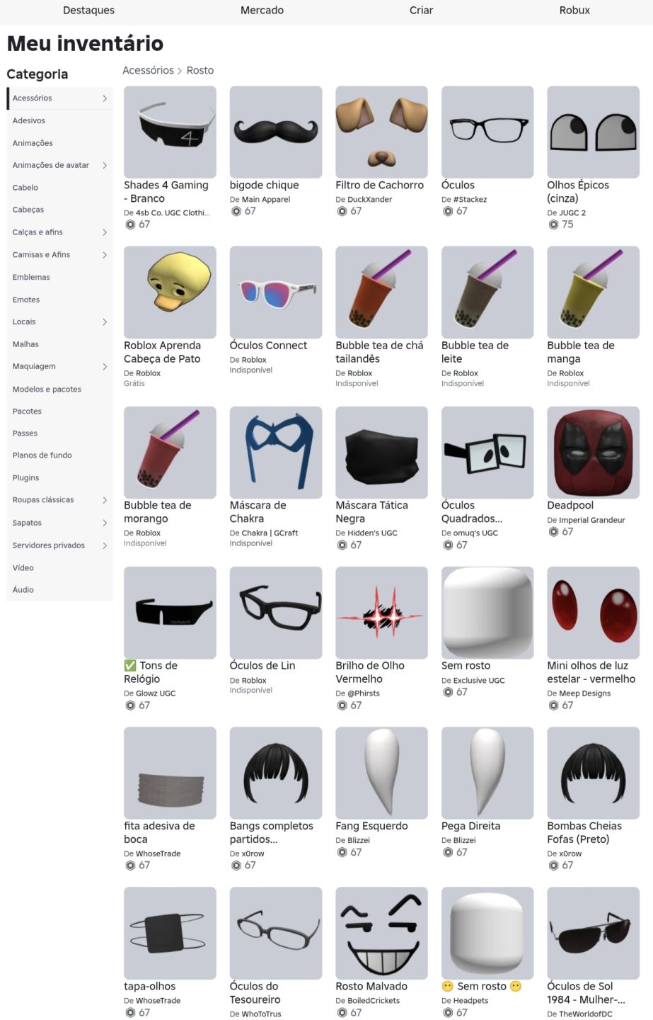 CONTA DE ROBLOX INSANA A VENDA
