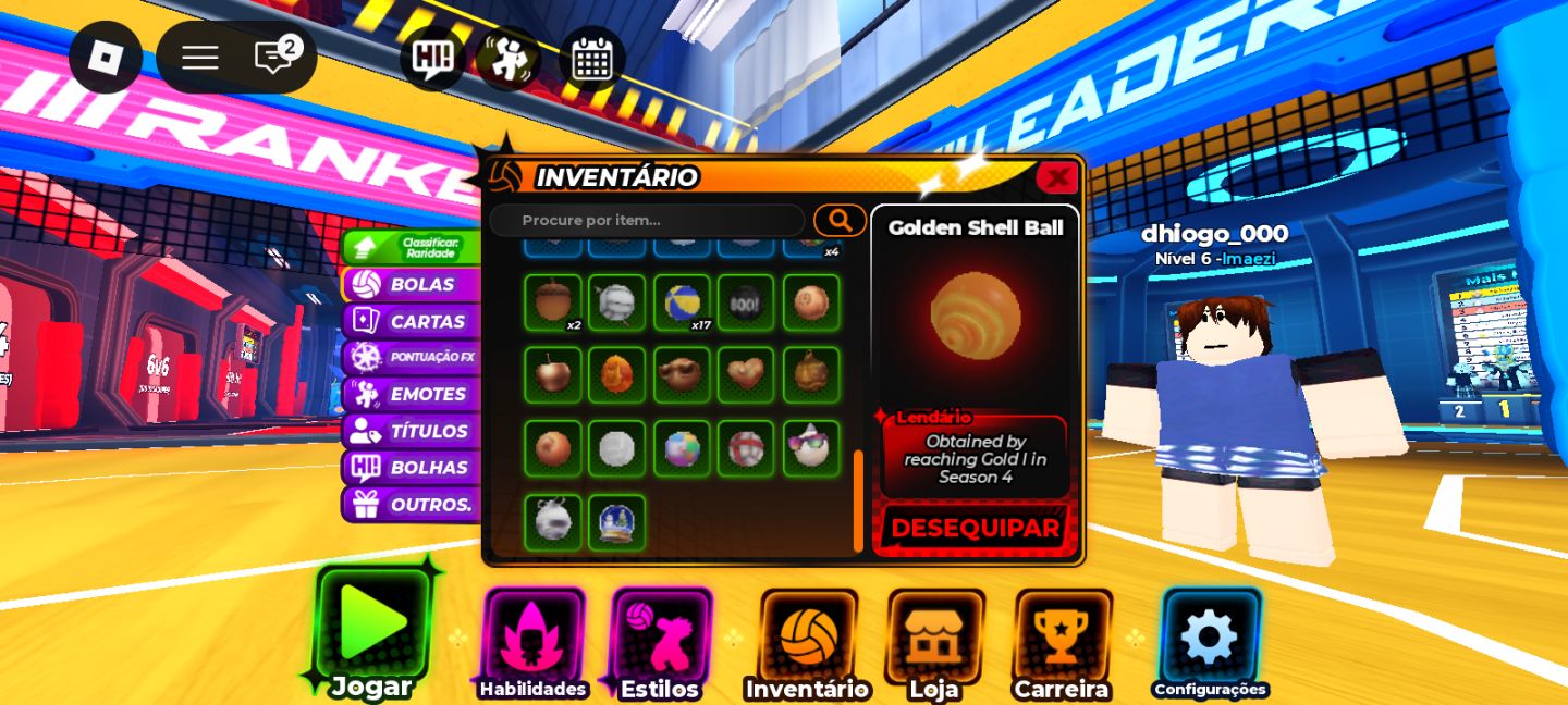 Conta de haikyuu legends com skin de instaplayer