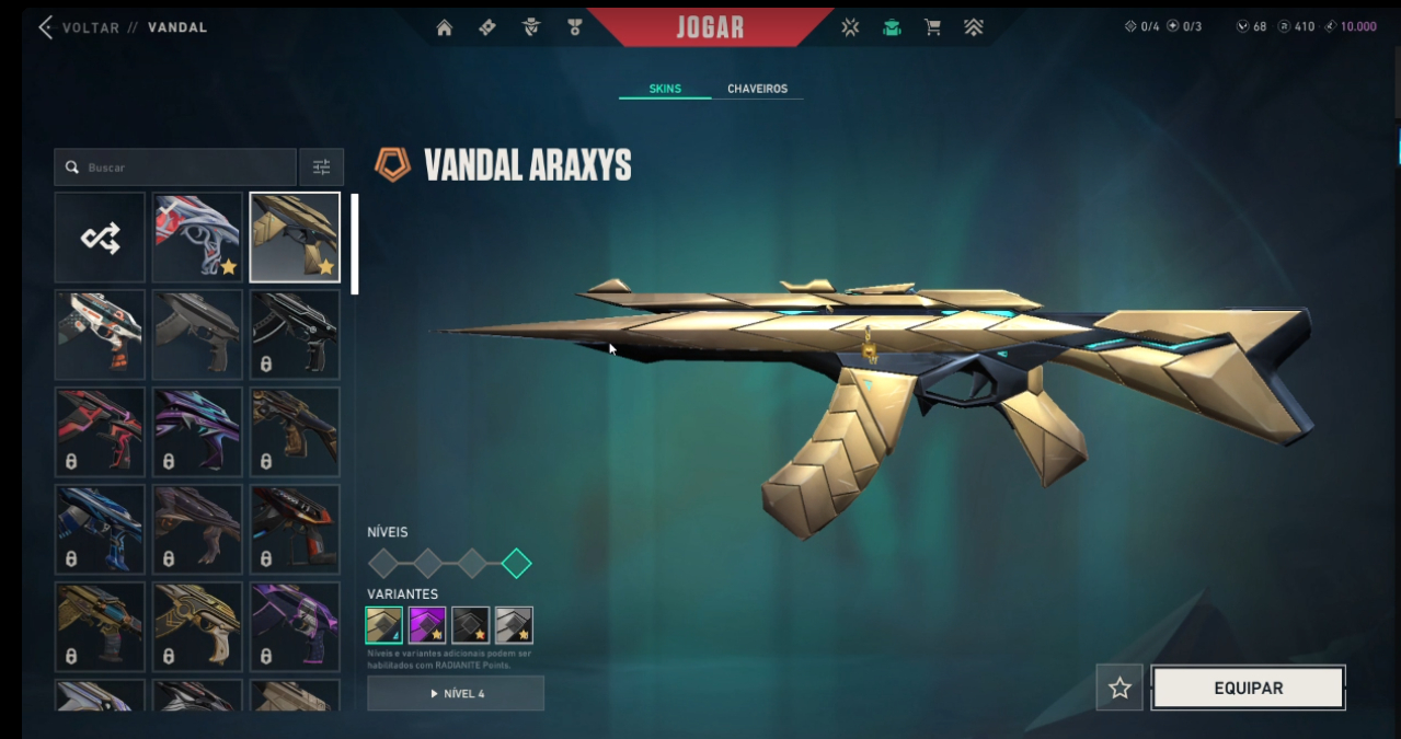 Conta valorant varias skins, 300$ gastos sem competitivo com facas e outras skin
