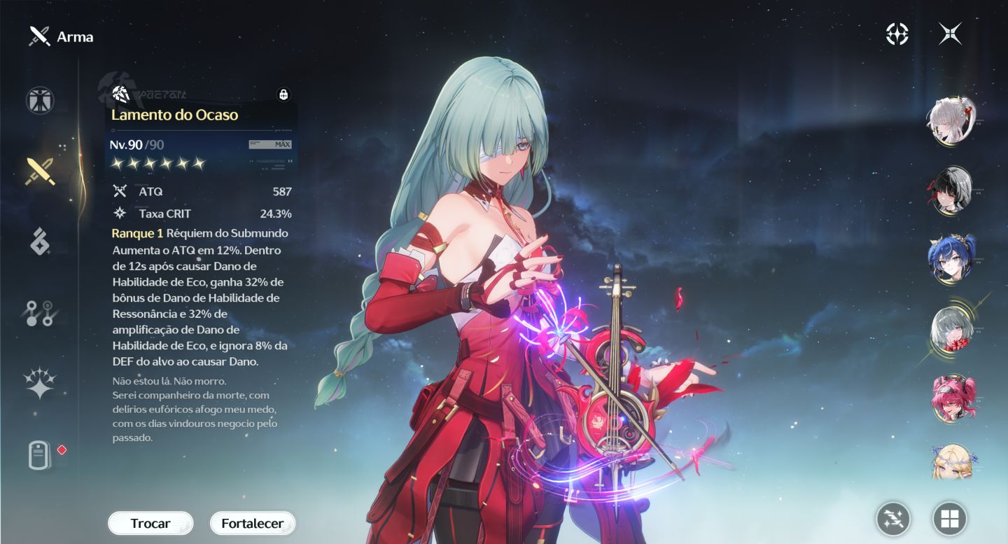 Conta endgame muitos 5 estrelas com armas.