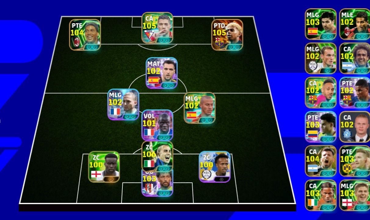 Conta de efootball com yamal blitz culler 105 e Ronaldinho milan