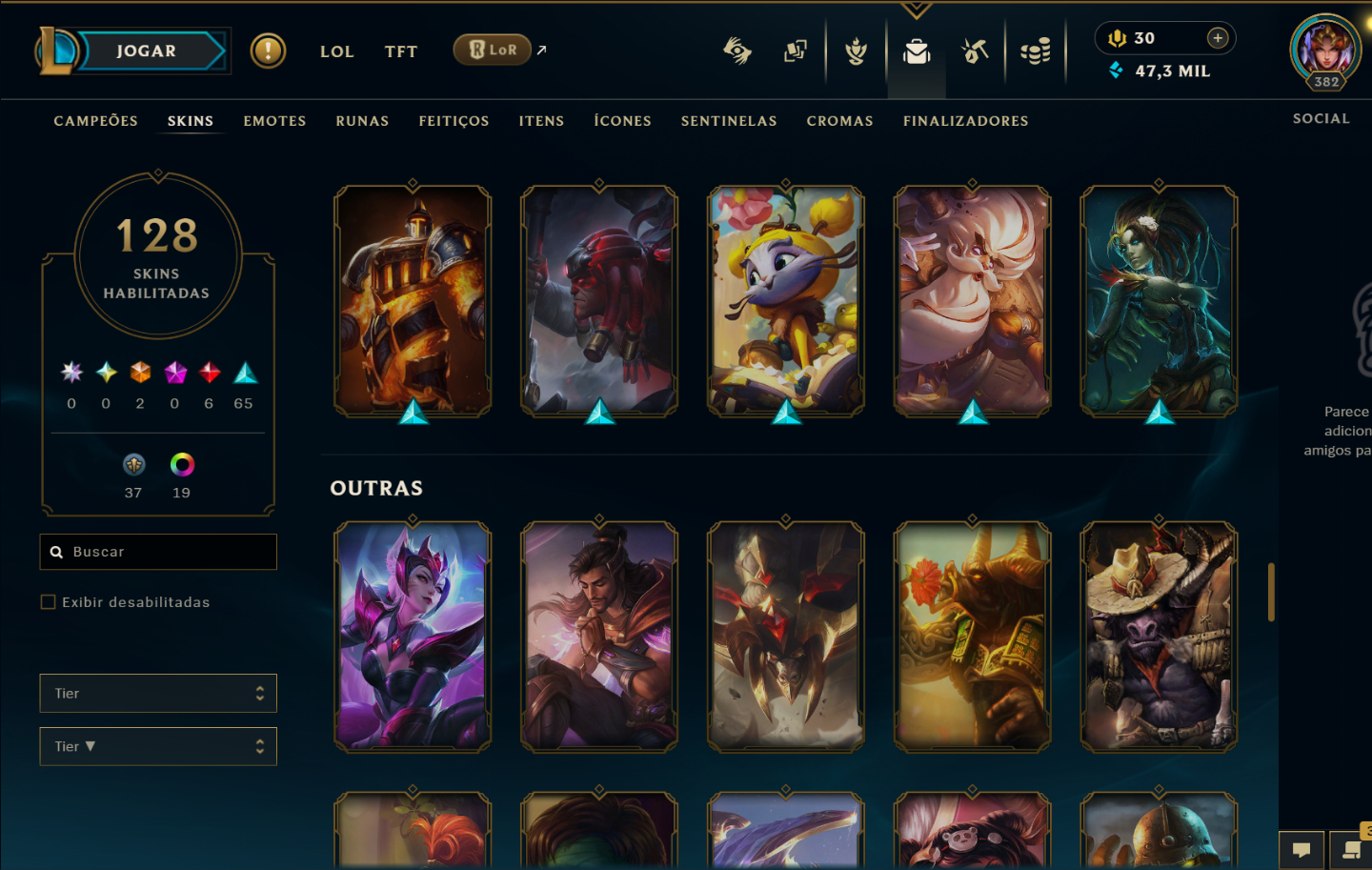 CONTA MAIN LVL 382 - PERFEITA PARA SMURF!!!