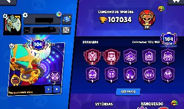 CONTA BRAWL STARS FULL PODER 11+SKINS RARAS