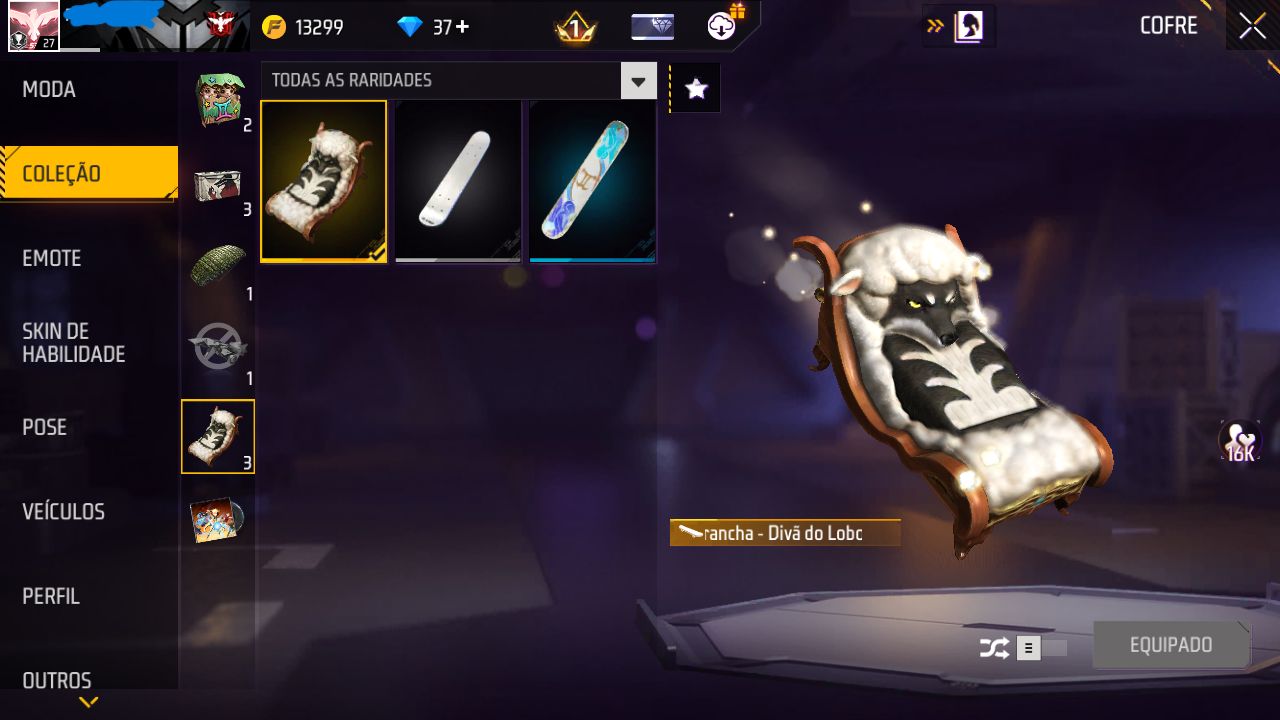CONTA FREE FIRE MESTRE MODO RANK COM SKIN INOCENCIA E ECLIPSE E ENTRADA