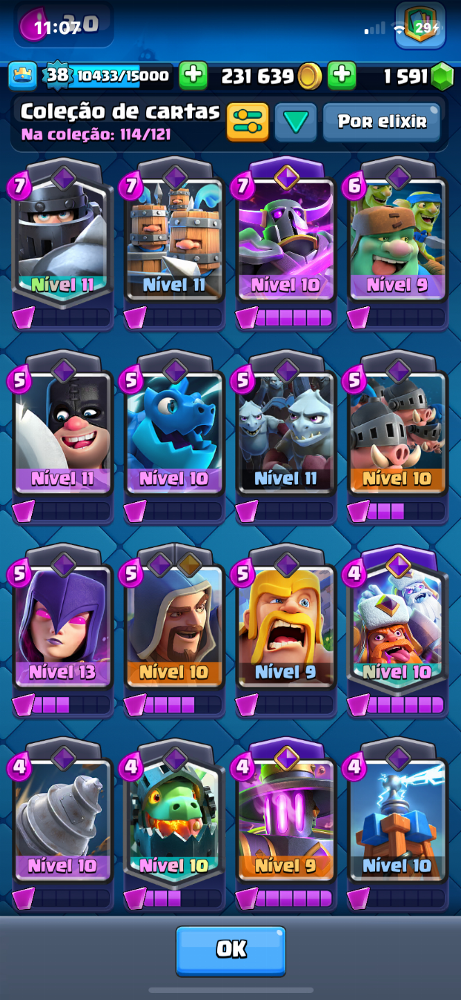 Venda de Conta Clash Royale Nível 38 Várias evoluções e com Mega Evo!!!!