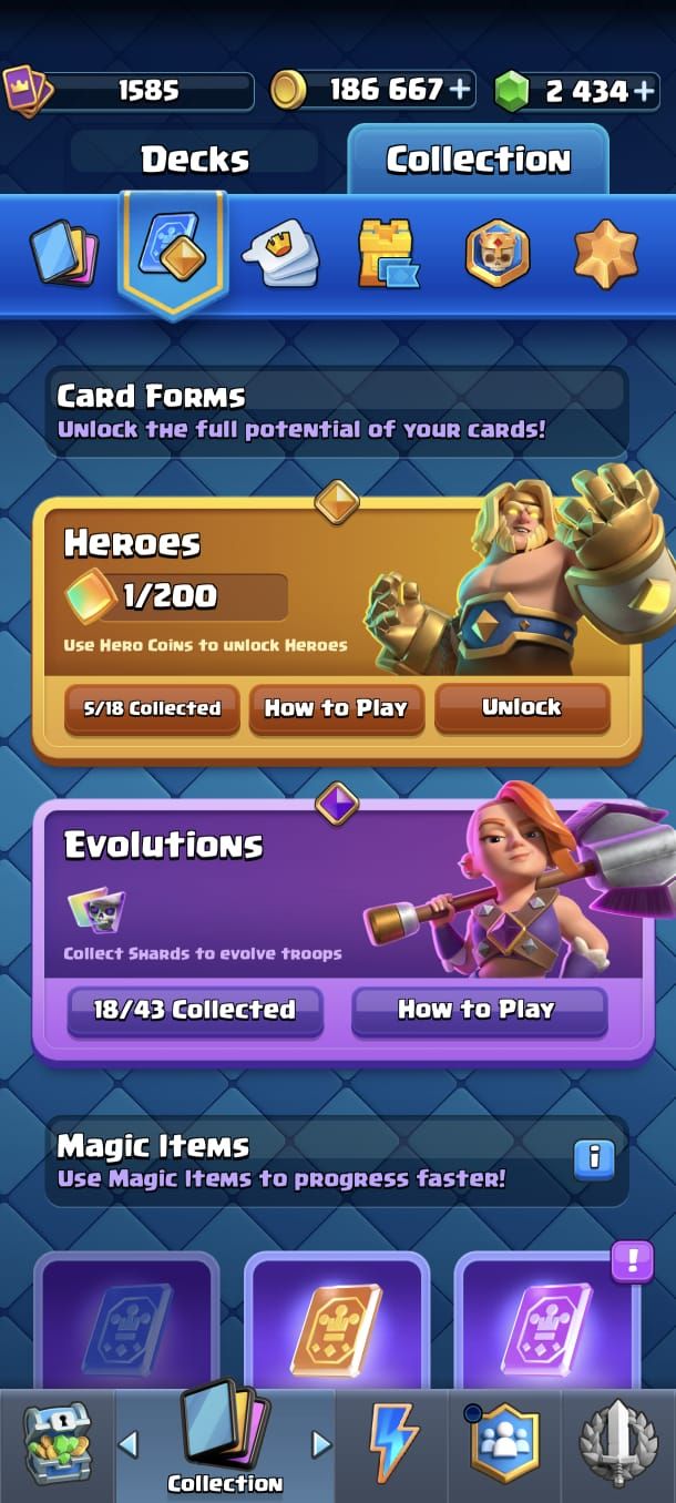 Clash Royale | Torre Nível 15 | Recorde 12.621 Troféus | Coleção 122/123 Cartas