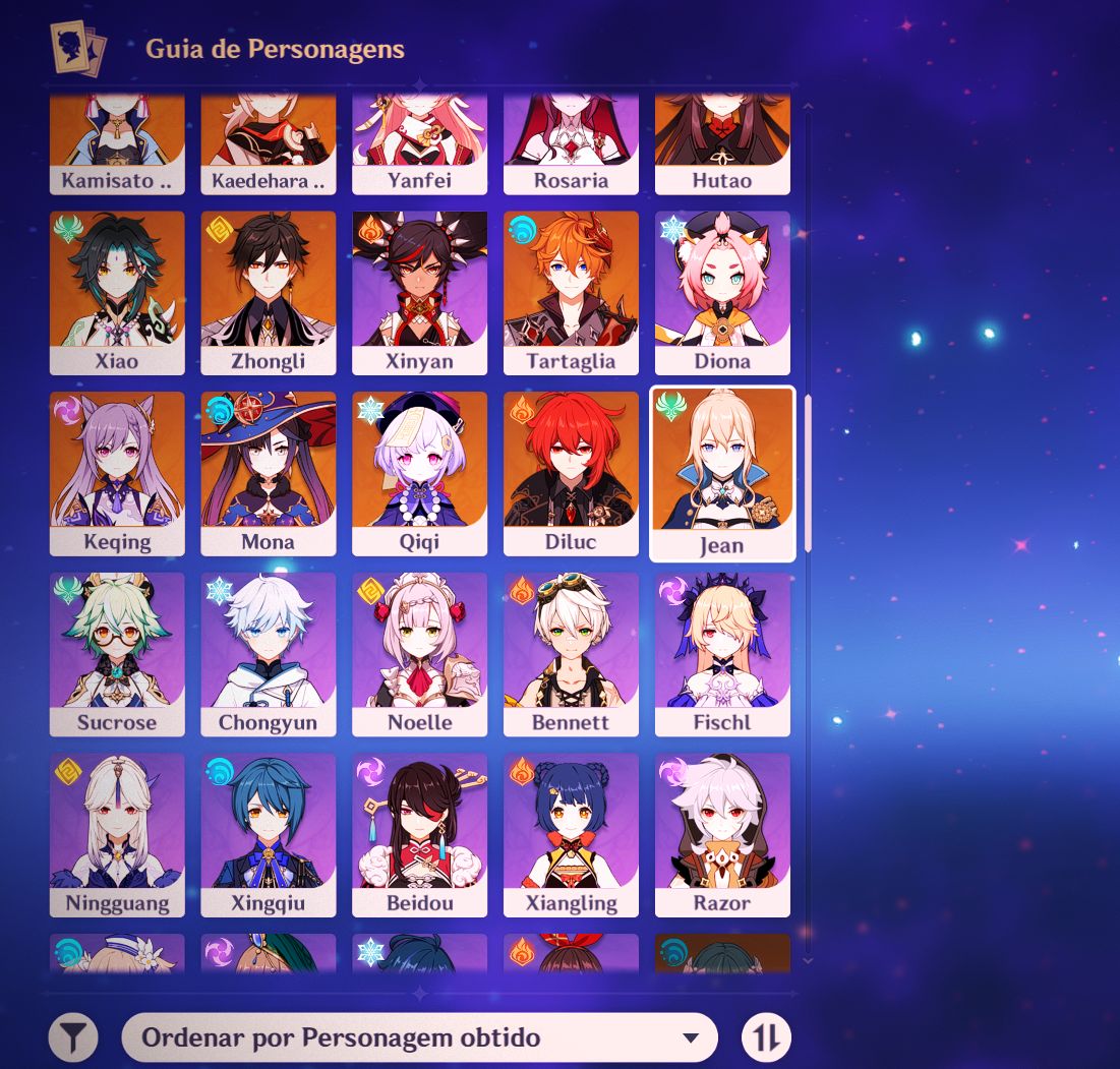 Conta genshin de 2020// AR60 com muitos personagens + honkai star rail