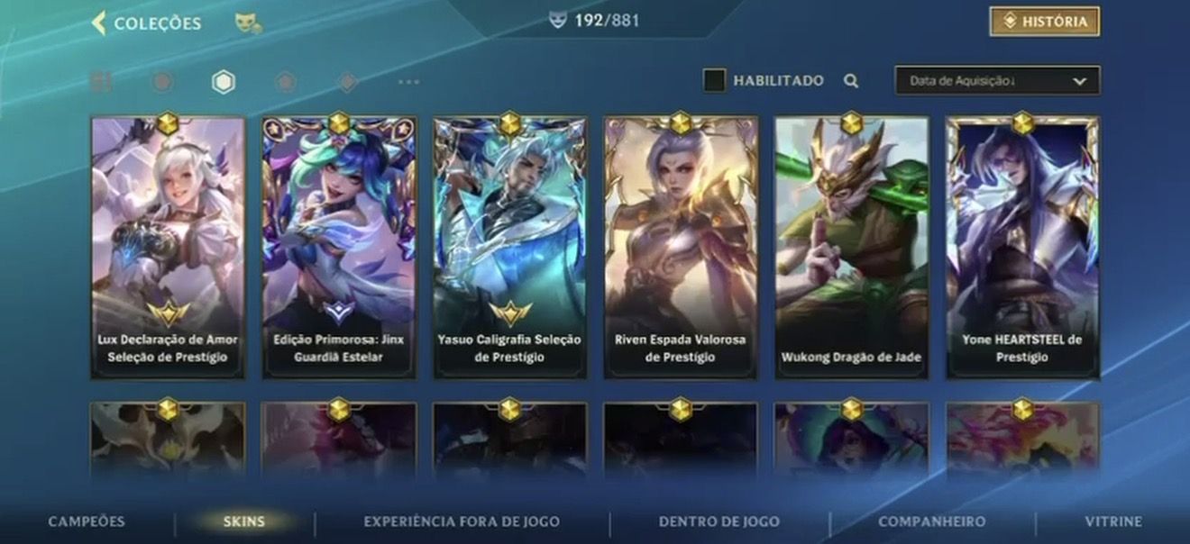 Conta Wild rift com Lux prestígio e Yasuo prestigio