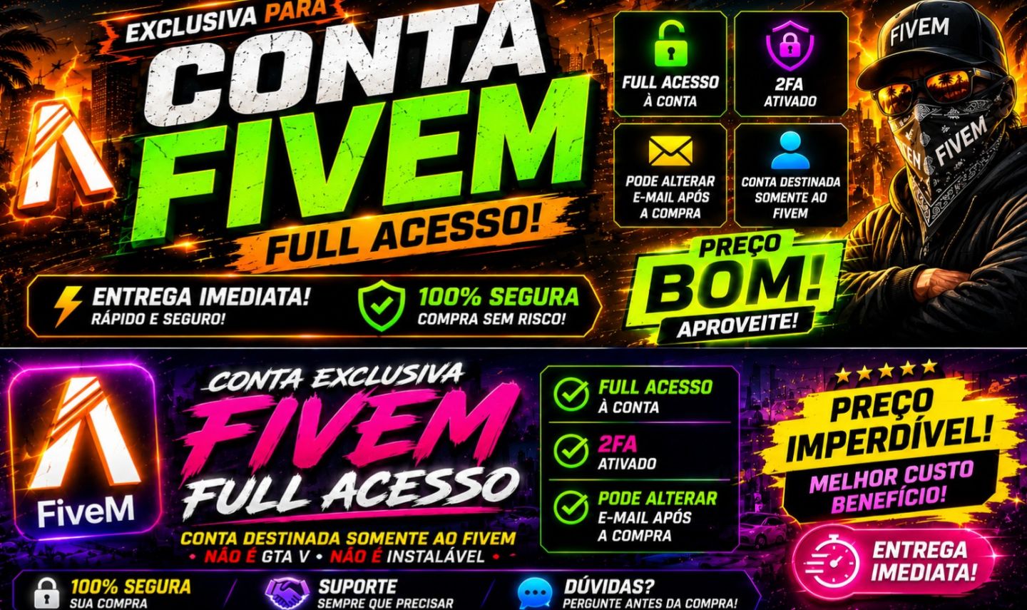 CONTA FIVEM | 2FA | ALTERA E-MAIL | PREÇO IMPERDÍVEL