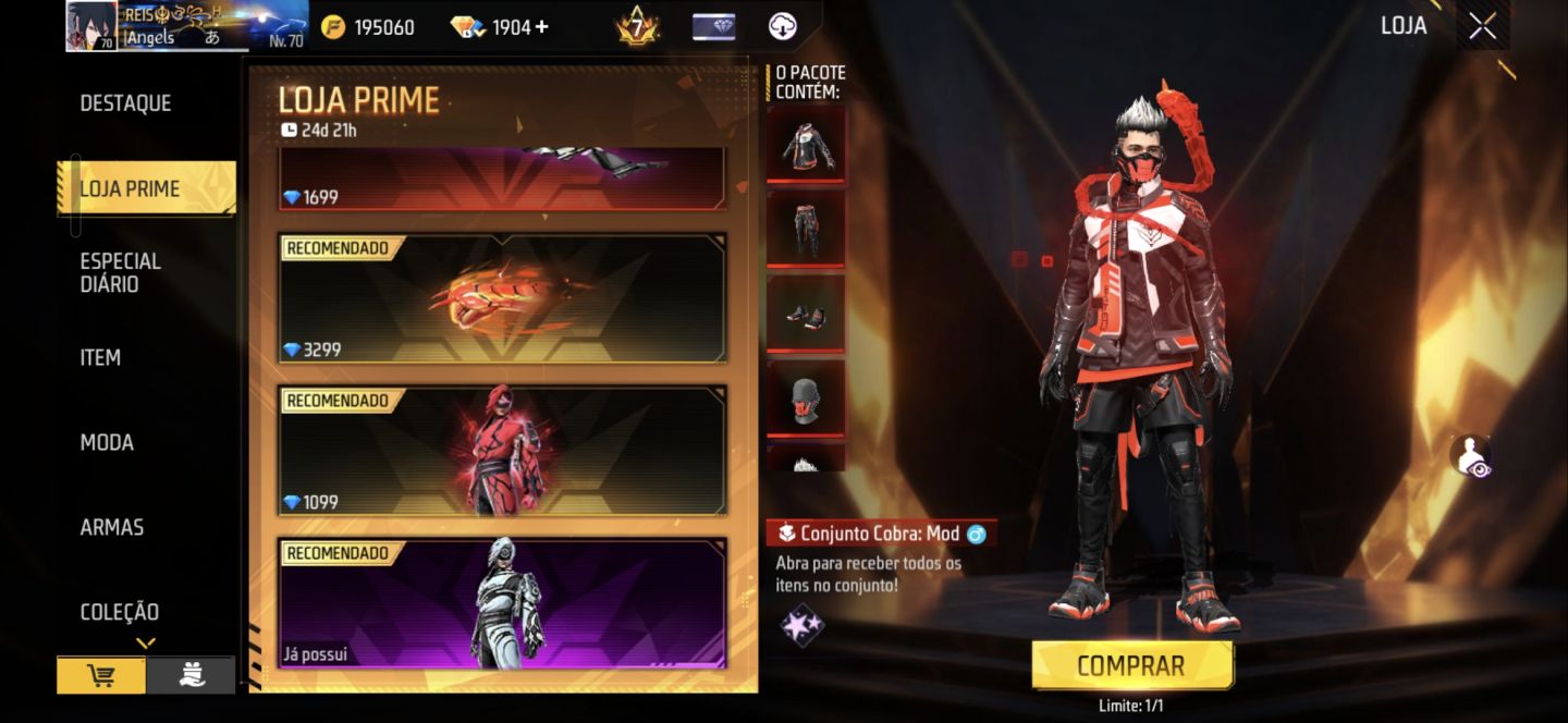 Loja do LN loja prime no free fire