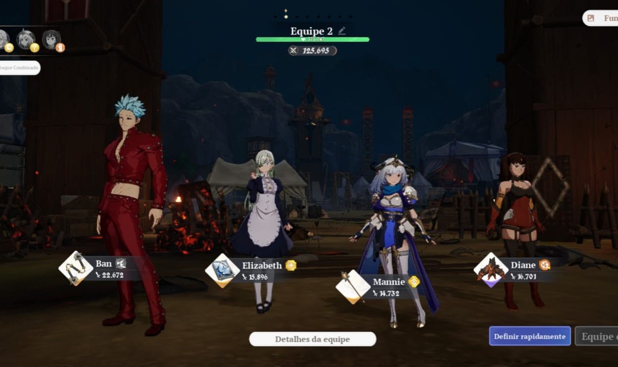 Conta end game 7ds origins 125k de poder Ban P5, Meliodas, Escanor, Elizabeth...