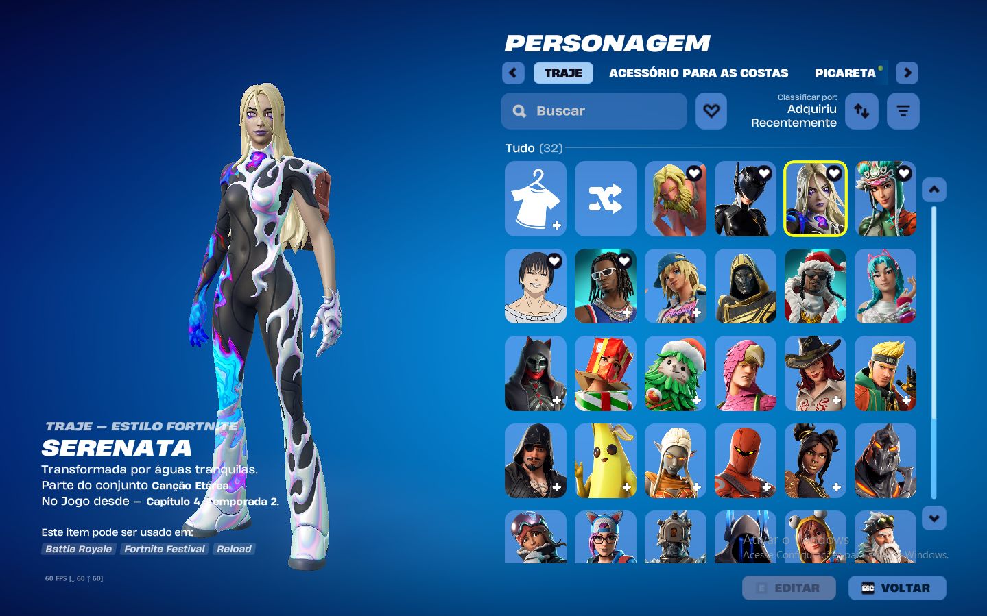 CONTA FORTNITE COM MACHADO DOCE, PLAYBOI CARTI, TAKE THE ELF E MUITO MAIS