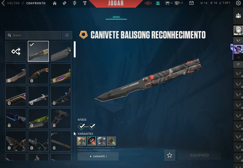CONTA VALORANT PLAT 1 VARIAS SKINS BOAS
