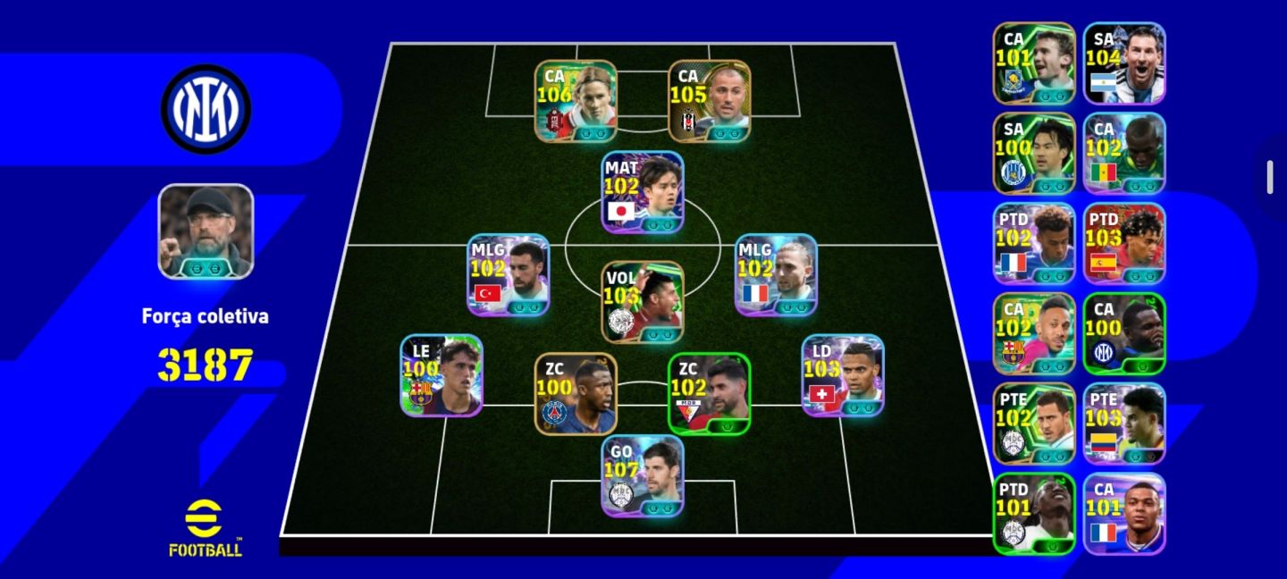 CONTA EFOOTBALL MOBILE QUARESMA/ F TORRES/ COURTOIS/ KLOPP NOVO E TIME INSANO!