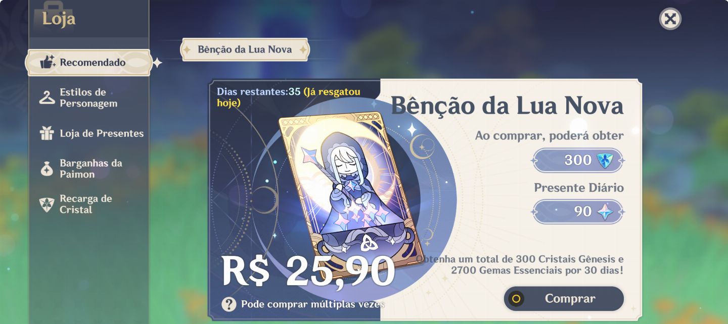 AR 24 MUALANI + BENÇÃO ATIVA + PITY GARANTIDO