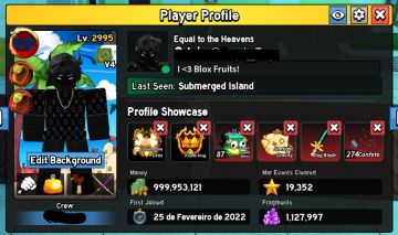 CONTA BLOXFRUITS COM EQUAL TO THE HEAVENS E PIRATE KING