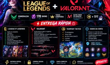 CONTA MAIN LOL + VALORANT + TFT - ENTREGA RAPIDA!