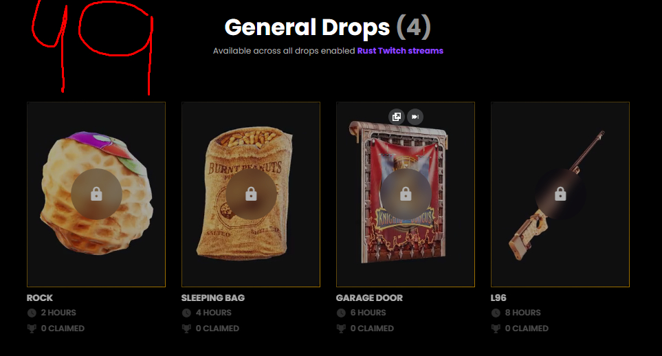 [DROP NOVO] RUST TWITCH/KICK DROPS / 49+50+51+52+53 (56 SKINS)