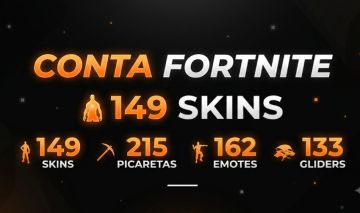 CONTA FORTNITE FULL ACESSO - 149 SKINS - 215 PICARETAS - 162 EMOTE - 133 GLIDERS