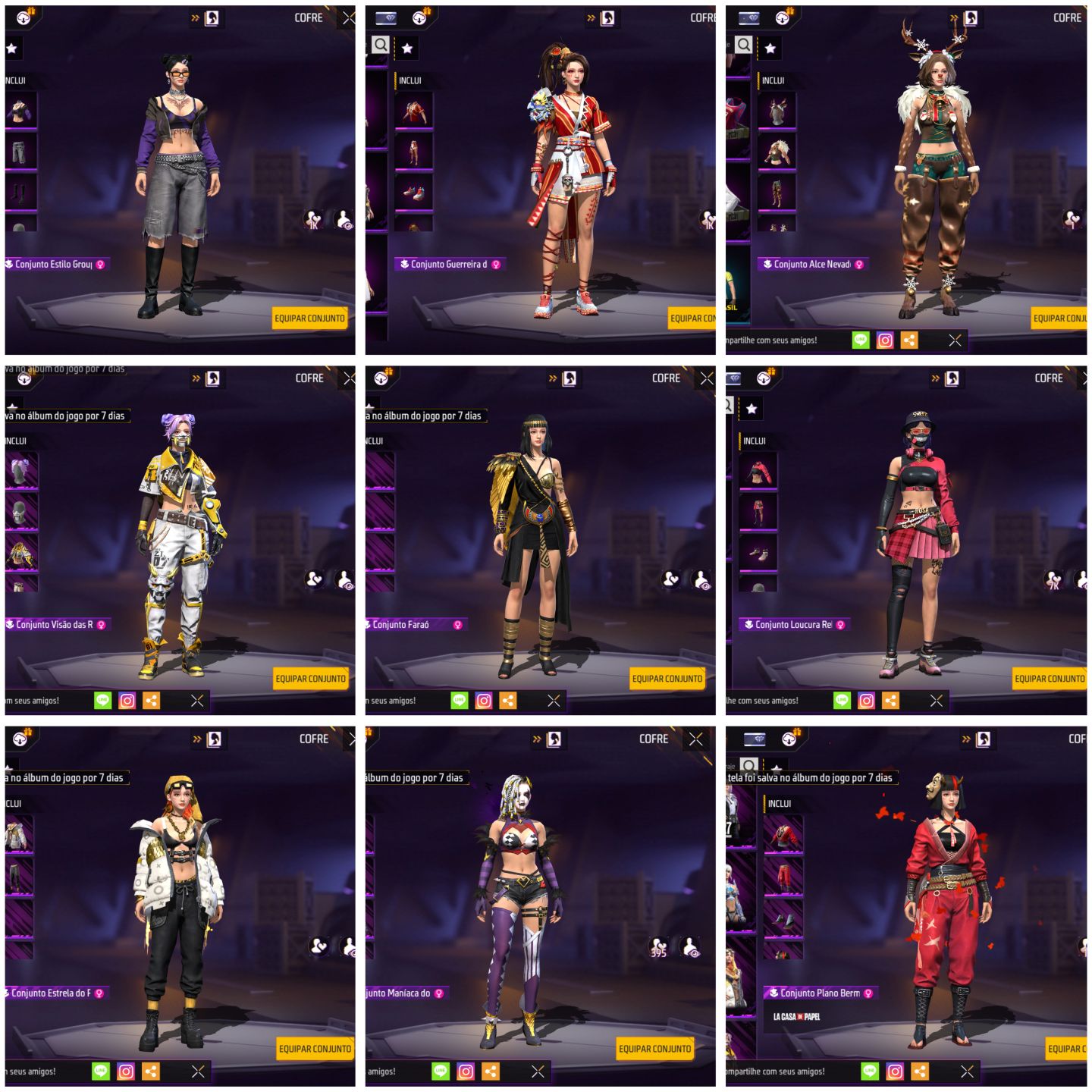 CONTA DE FREE FIRE GEMADA VETERANA QUASE 600 PEITAS UNISSEX RARA FULL ACESSO