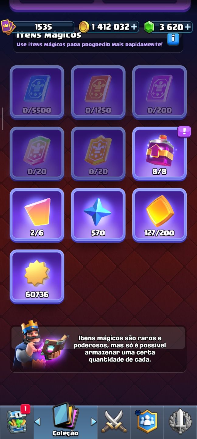 Conta Clash Royale level 1530 e 10090 troféus