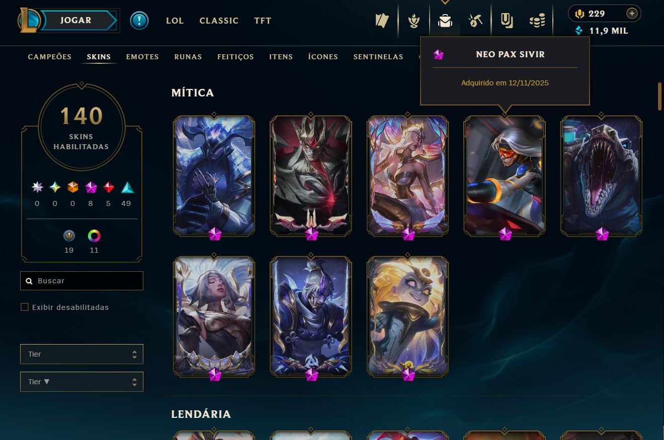 CONTA DE LOL NEO PAX SIVIR