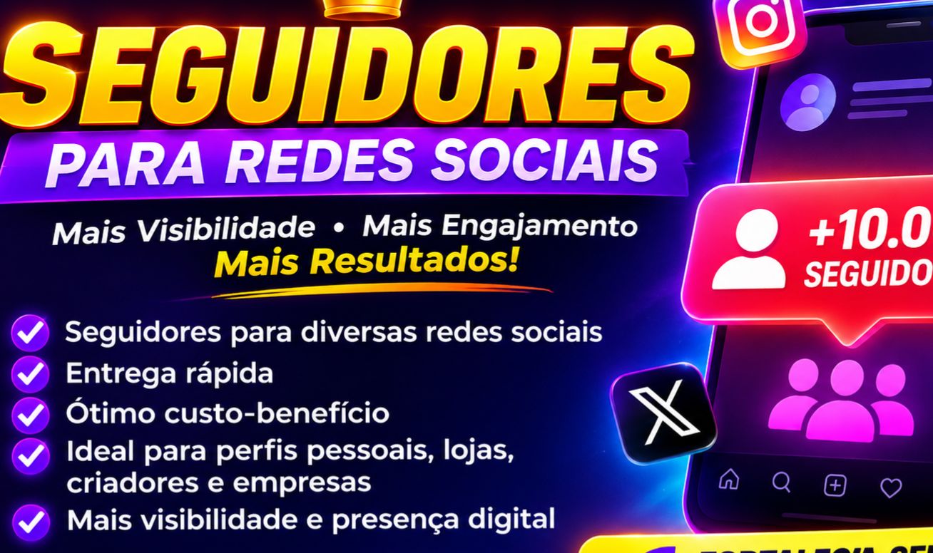 Seguidores redes sociais