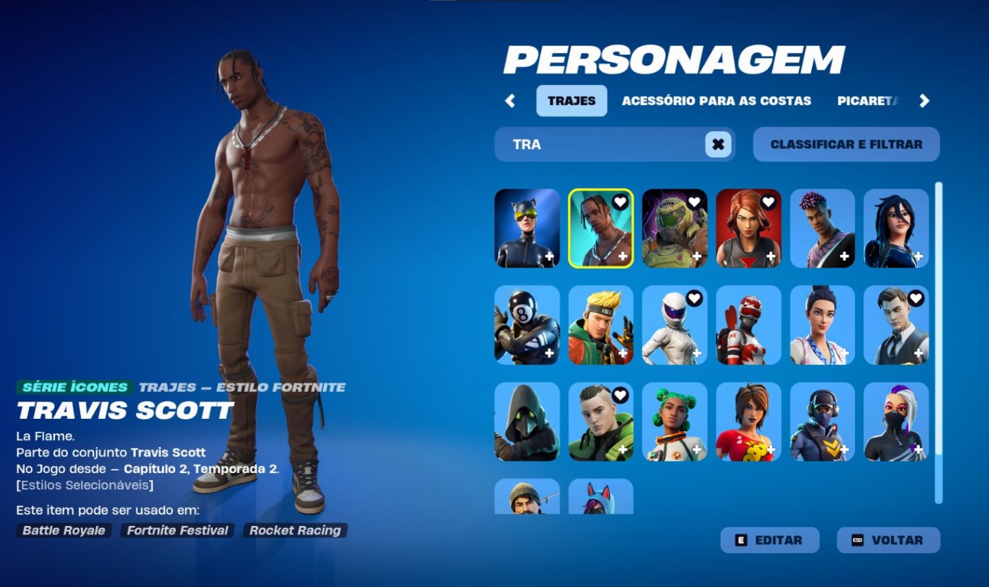 Conta Fortnite OG TRYHARD| Travis Scott | Bandido Psicopata | Peixoto World Cup