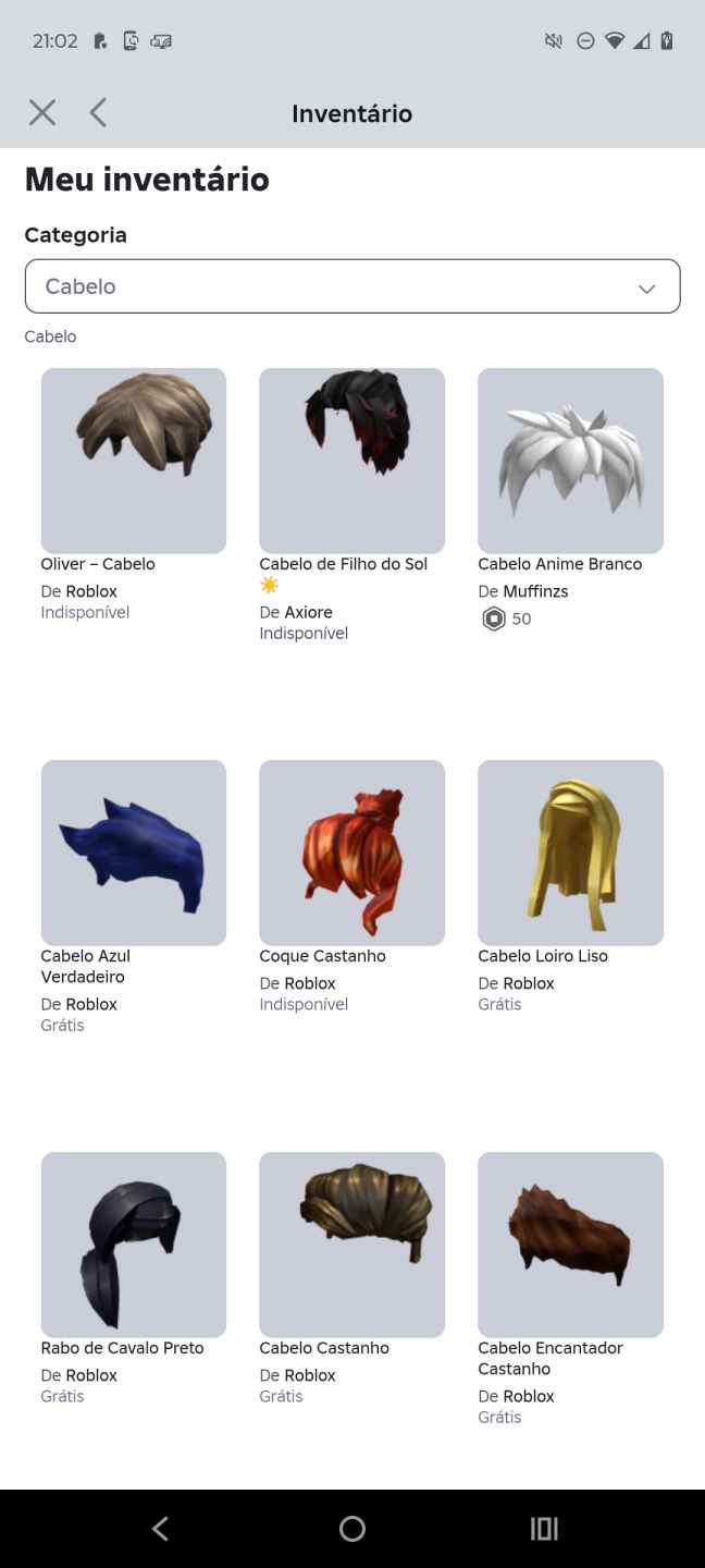 Conta de Roblox de 2021 upada em alguns jogos.